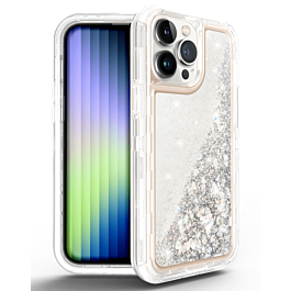 Protective Glitter Liquid Bumper Case - SILVER for iPhone 14 Pro (Only Ground Shipping)