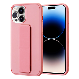 Hand Strap Vertical Magnetic Kickstand Case - PINK for iPhone 14 Pro Max (Only Ground Shipping)