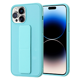 Hand Strap Vertical Magnetic Kickstand Case - TEAL for iPhone 14 Pro Max (Only Ground Shipping)