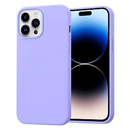 Soft Solid Silicone Case (Full Buttom Cover) - LILAC for iPhone 14 Pro Max (Only Ground Shipping)
