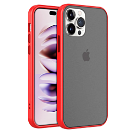 Hard PC Rear / Soft TPU Colorful Border Case - RED for iPhone 14 Pro (Only Ground Shipping)