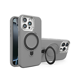 Support Heavy Duty Case with Wireless Charging Kickstand - GRAY for iPhone 14 Pro Max (Only Ground Shipping)