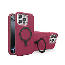 Support Heavy Duty Case with Wireless Charging Kickstand - MAROON for iPhone 14 Pro Max (Only Ground Shipping)