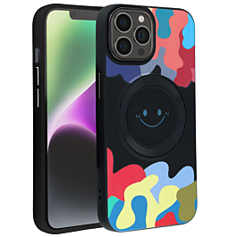 Happy Face Wireless Charging Case - BLACK for iPhone 14 Pro Max (Only Ground Shipping)