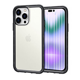 Acrylic Dual Layer Transparent Case - BLACK for iPhone 15 Pro (Only Ground Shipping)