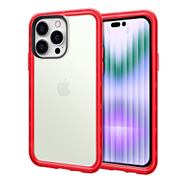 Acrylic Dual Layer Transparent Case - RED for iPhone 15 Pro (Only Ground Shipping)