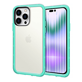 Acrylic Dual Layer Transparent Case - TEAL for iPhone 15 Pro Max (Only Ground Shipping)