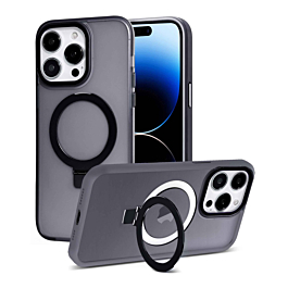 Carbon Wireless Charging Case with Ring Stand - BLACK for iPhone 14 Pro Max (Only Ground Shipping)