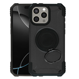 Hybrid Tuff Case with Magnetic Kickstand (BLACK) for iPhone 14 Pro Max (Only Ground Shipping)