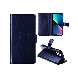 Leather Wallet Case with Card Slot - BLUE for iPhone 15 (Only Ground Shipping)