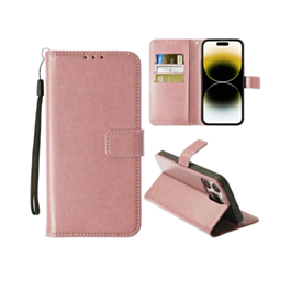 Leather Wallet Case with Card Slot - ROSE GOLD for iPhone 15 (Only Ground Shipping)