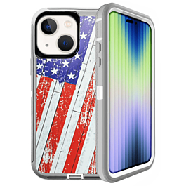 Heavy Duty Case for iPhone 15 (US FLAG) (Only Ground Shipping)