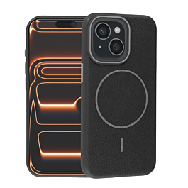 Magnetic Leather Soft Cases - BLACK for iPhone 15 (Only Ground Shipping)