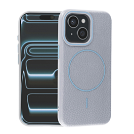 Magnetic Leather Soft Cases (WAYNE BLUE) for iPhone 15 (Only Ground Shipping)