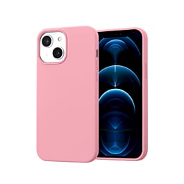 Soft Solid Silicone Case (Full Buttom Cover) - LIGHT PINK for iPhone 15 (Only Ground Shipping)