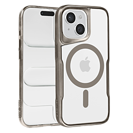 Glossy & Transparent Magnetic Case - TITANIUM for iPhone 15 (Only Ground Shipping)