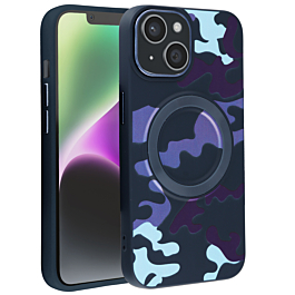 Camouflage Design Wireless Charging Case - PURPLE for iPhone 15 (Only Ground Shipping)