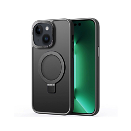 Carbon Wireless Charging Case with Ring Stand - BLACK for iPhone 15 (Only Ground Shipping)