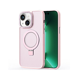 Carbon Wireless Charging Case with Ring Stand - PINK for iPhone 15 (Only Ground Shipping)