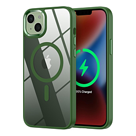 Shiny Magnetic Clear Cases - GREEN for iPhone 15 Plus (Only Ground Shipping)