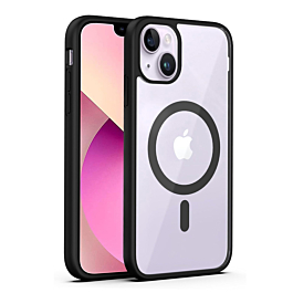 iPhone 14 Plus / 15 Plus Wireless Charging Case - BLACK (Full Bottom Close) (Only Ground Shipping)