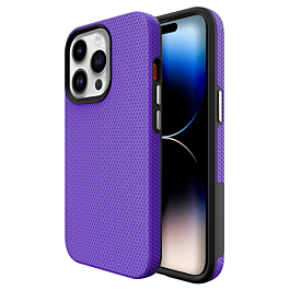 Shock Absorption Protective Dual Layer Case - PURPLE for iPhone 15 Pro (Only Ground Shipping)