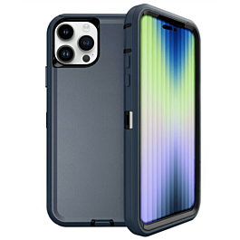 Heavy Duty Case for iPhone 15 Pro (DARK BLUE & BLACK) (Only Ground Shipping)