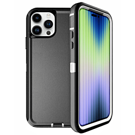 Heavy Duty Case for iPhone 15 Pro (BLACK & WHITE) (Only Ground Shipping)