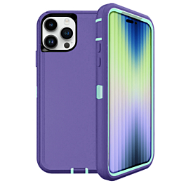 Heavy Duty Case for iPhone 15 Pro (PURPLE & TEAL) (Only Ground Shipping)
