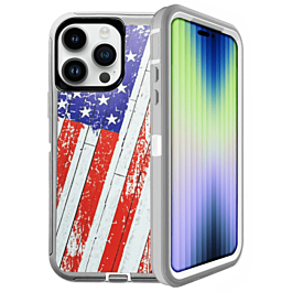 Heavy Duty Case for iPhone 15 Pro (US FLAG) (Only Ground Shipping)