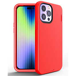 Silicone Design Heavy Duty Case - RED for iPhone 15 Pro (Only Ground Shipping)