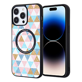 Printing Design Wireless Charging Case - PINK for iPhone 15 Pro (Only Ground Shipping)