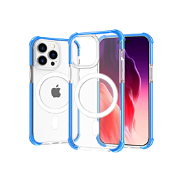 Dual Layer Cases with Wireless Charging - BLUE for iPhone 15 Pro (Only Ground Shipping)