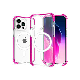 Dual Layer Cases with Wireless Charging - PINK for iPhone 15 Pro (Only Ground Shipping)