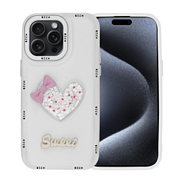 Luxury Sweet Fancy Soft Case - WHITE for iPhone 15 Pro (Only Ground Shipping)