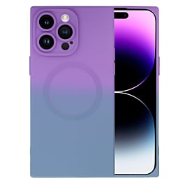 Dual Color Square Case with Wireless Charging - PURPLE & BLUE for iPhone 15 Pro (Only Ground Shipping)