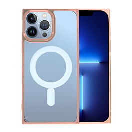 Square Wireless Charging Clear Case - PINK for iPhone 15 Pro (Only Ground Shipping)