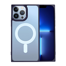 Square Wireless Charging Clear Case - PURPLE for iPhone 15 Pro (Only Ground Shipping)