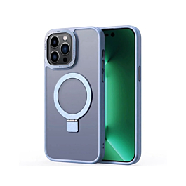 Carbon Wireless Charging Case with Ring Stand - LIGHT BLUE for iPhone 15 Pro (Only Ground Shipping)