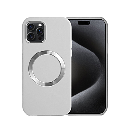 Soft Solid Silicone Case with Wireless Charging - WHITE for iPhone 15 Pro (Only Ground Shipping)