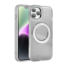Shiny Hard PC Rear / Soft TPU Wireless Charging Case - CLEAR for iPhone 15 Pro (Only Ground Shipping)