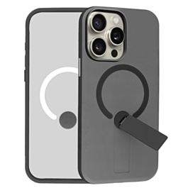 Shockproof Rugger Magnetic Case with Kickstand (BLACK) for iPhone 15 Pro Max (Only Ground Shipping)