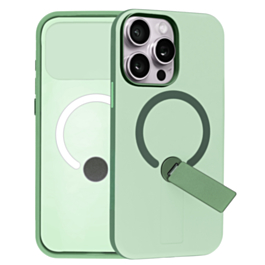 Shockproof Rugger Magnetic Case with Kickstand (GREEN) for iPhone 15 Pro Max (Only Ground Shipping)