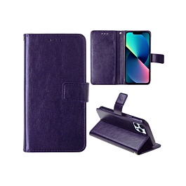 Leather Wallet Case with Card Slot - DARK PURPLE for iPhone 15 Pro Max (Only Ground Shipping)