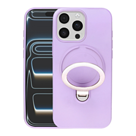 Pastel Shield Carbon Fiber Magnetic Kickstand Case (LILAC) for iPhone 15 Pro Max (Only Ground Shipping)