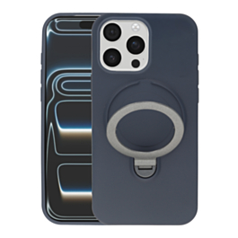 Pastel Shield Carbon Fiber Magnetic Kickstand Case (NAVY BLUE) for iPhone 15 Pro Max (Only Ground Shipping)