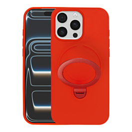 Pastel Shield Carbon Fiber Magnetic Kickstand Case (RED) for iPhone 15 Pro Max (Only Ground Shipping)