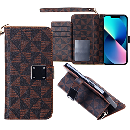 Leather Wallet Case with Card Slot - BROWN for iPhone 15 Pro Max (Only Ground Shipping)