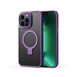 Carbon Wireless Charging Case with Ring Stand - PURPLE for iPhone 15 Pro Max (Only Ground Shipping)