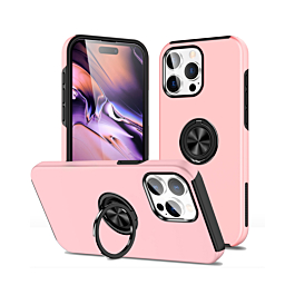 Dual Layer Case with Magnetic Ring - PINK for iPhone 15 Pro (Only Ground Shipping)